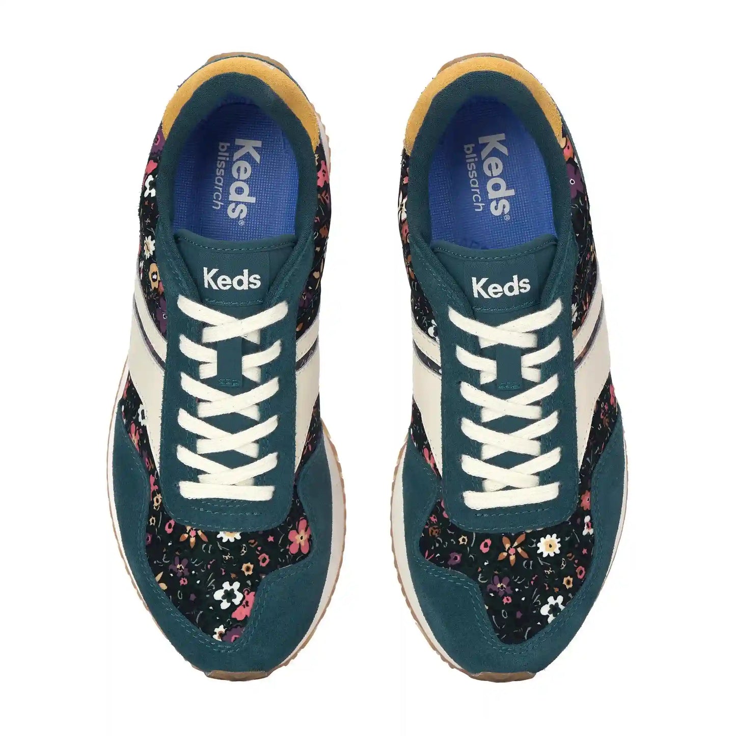 Rena Woodland Floral Printed Nylon/Suede Lace-Up