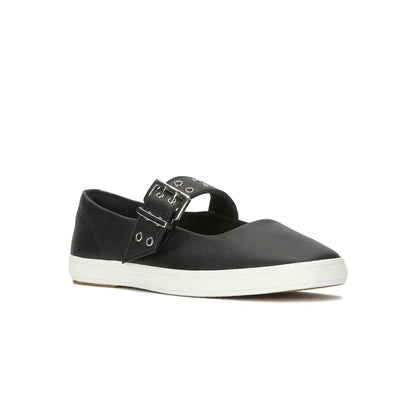 Square Toe Mary Jane Leather Grommet Buckle