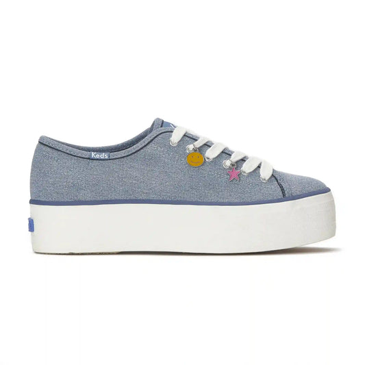 Triple Up Denim Charm Lace Up