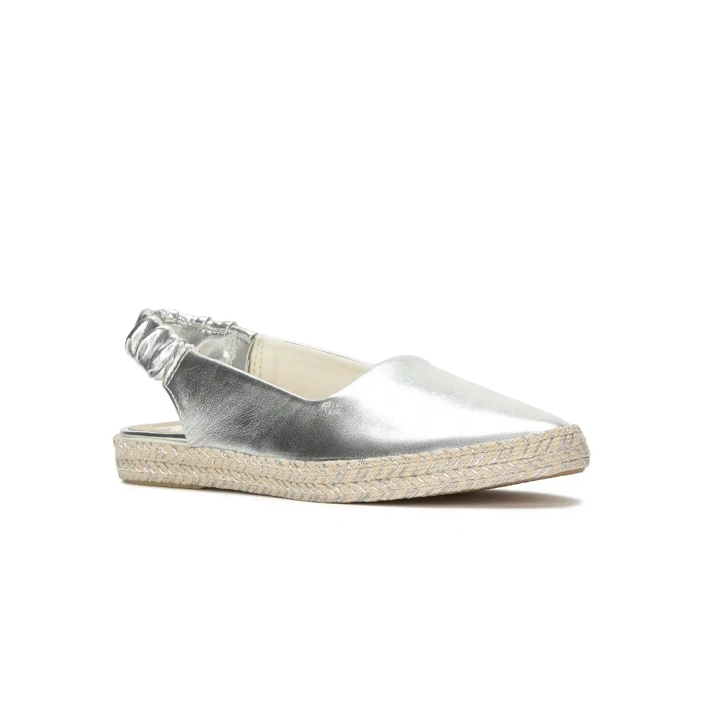 Point Slingback Metallic Leather Jute Foxing