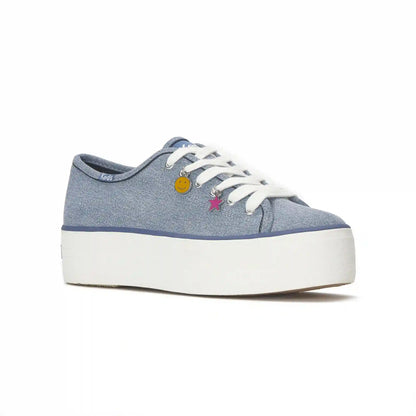 Triple Up Denim Charm Lace Up
