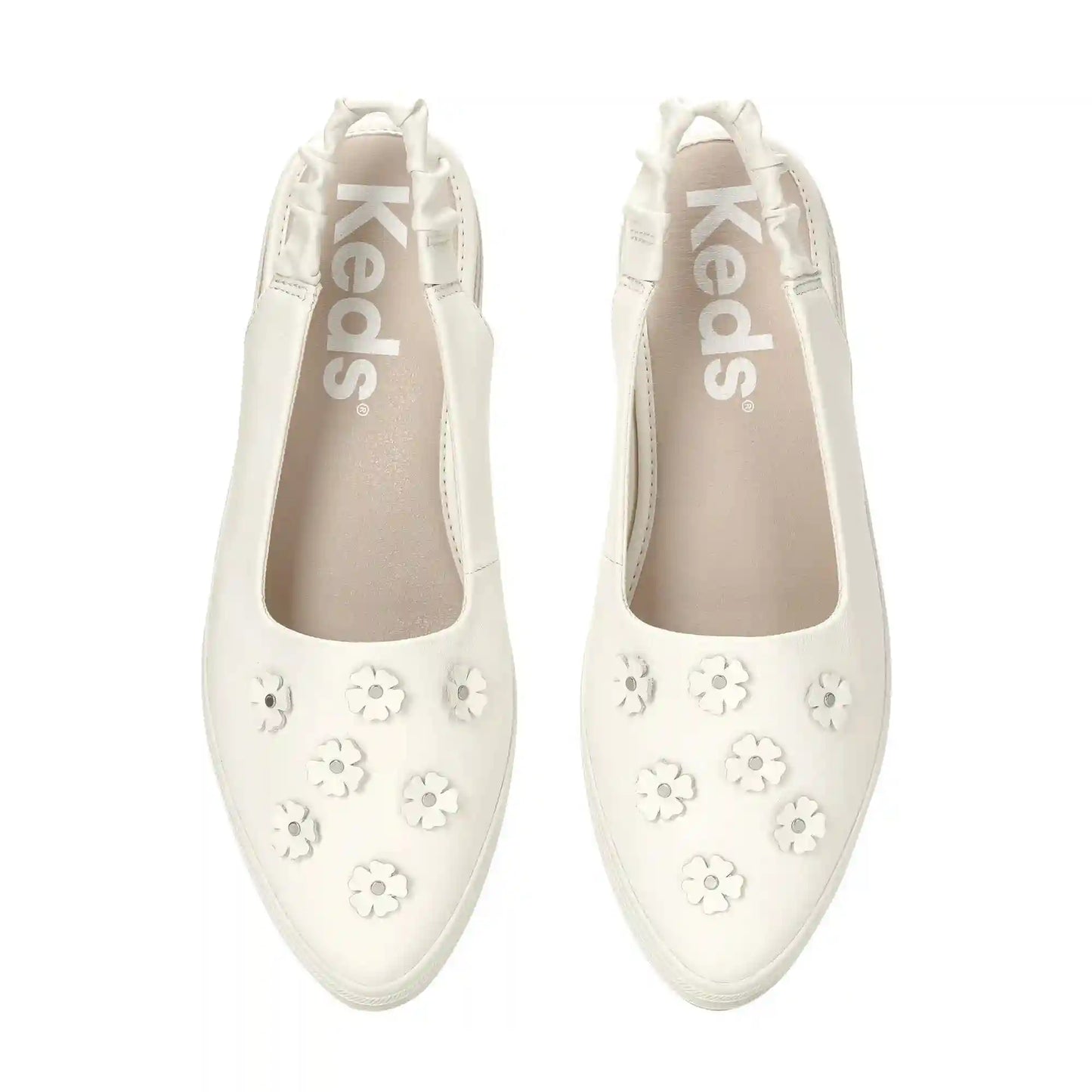 Point Slingback Leather Flowers