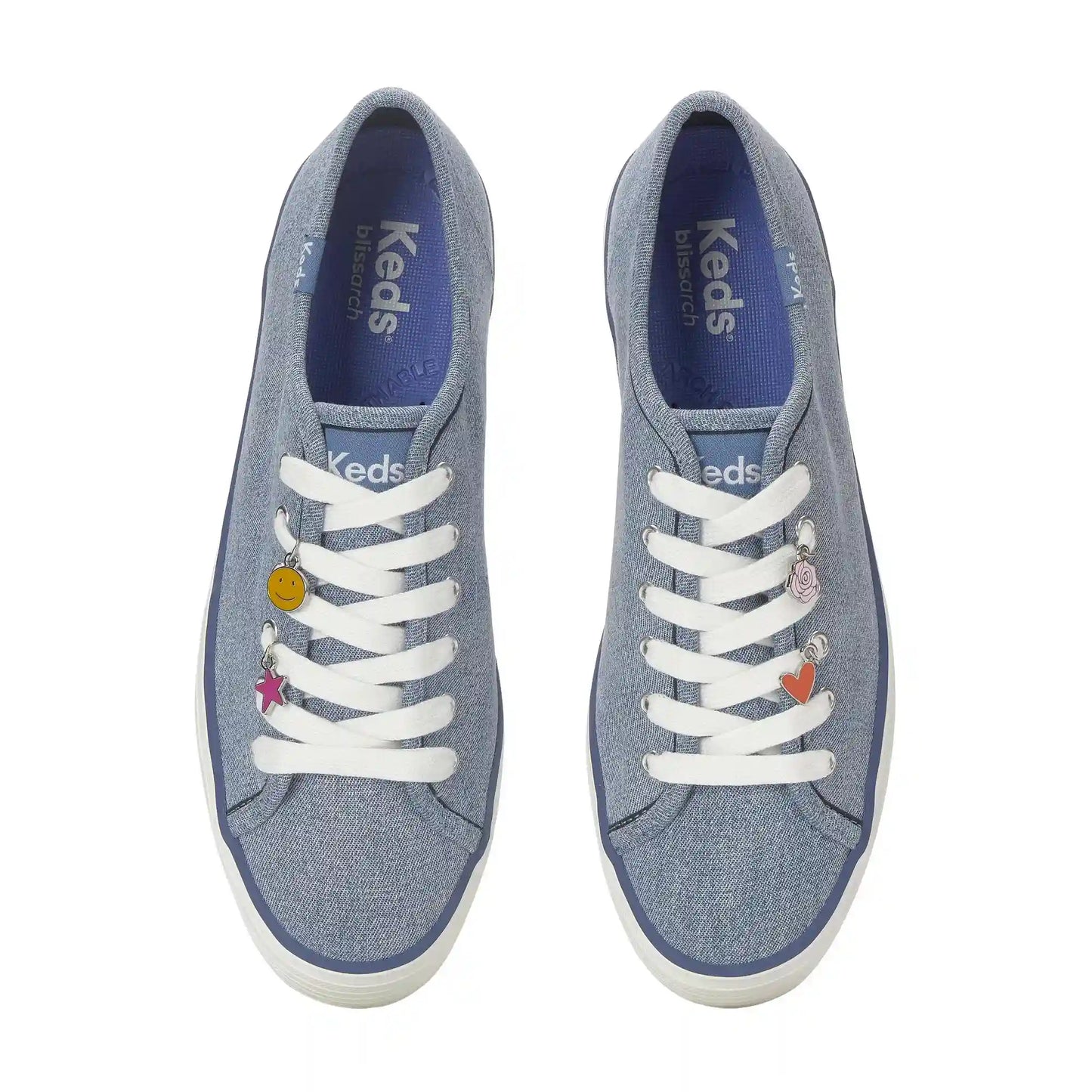 Triple Up Denim Charm Lace Up