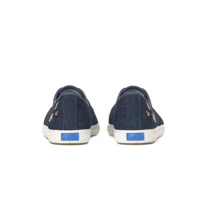 Champion Point Low Denim Ditsy Rose Embroidery Lace-Up