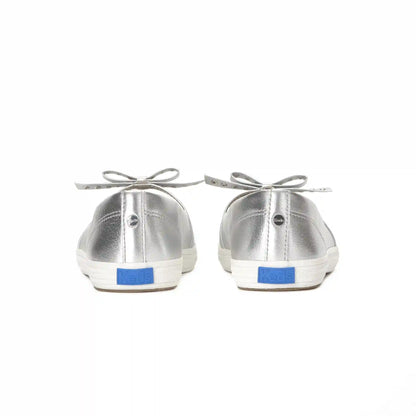 Square Toe Mini Bow Metallic Leather