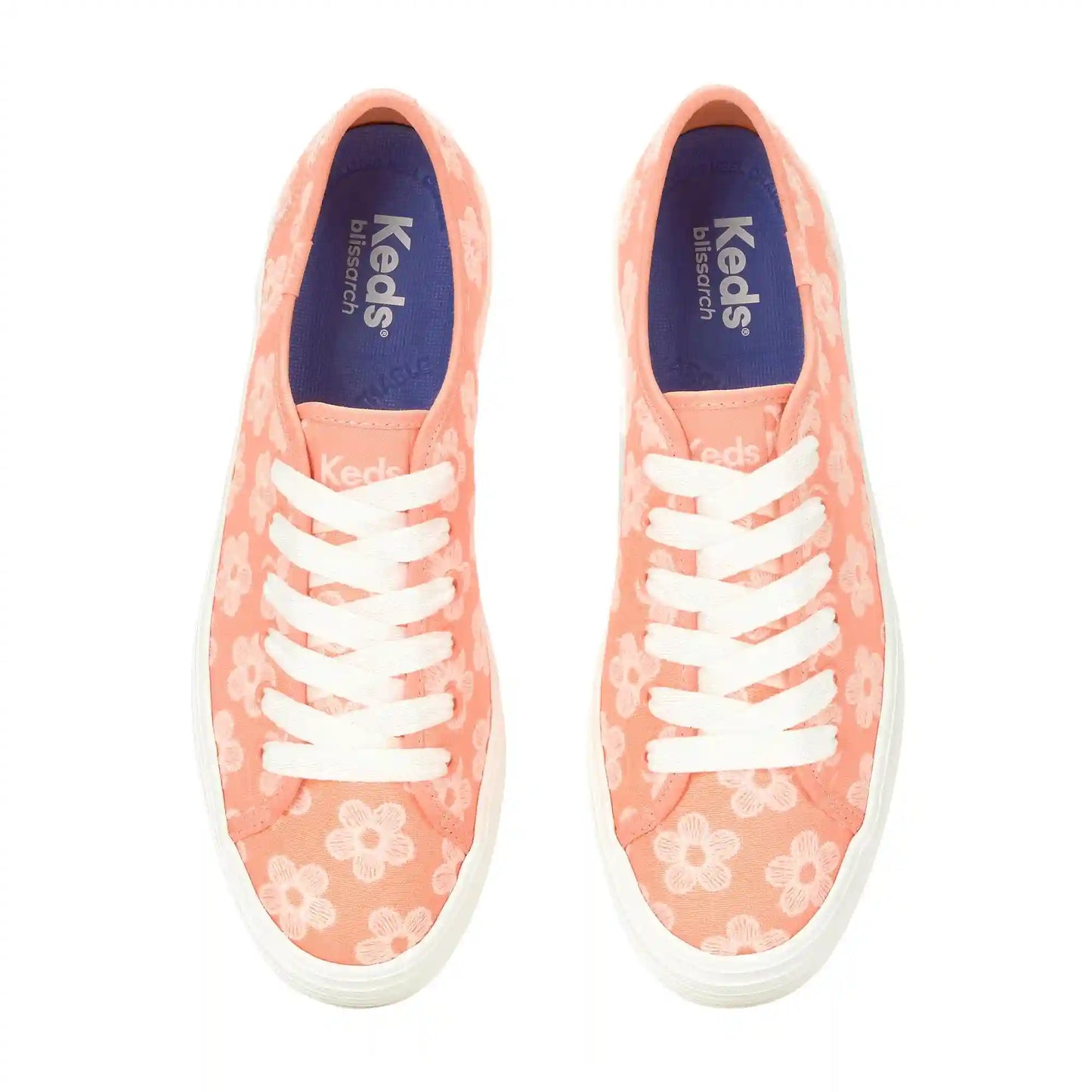 Triple Up Canvas Floral Embroidery Lace-Up