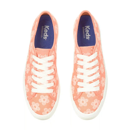 Triple Up Canvas Floral Embroidery Lace-Up