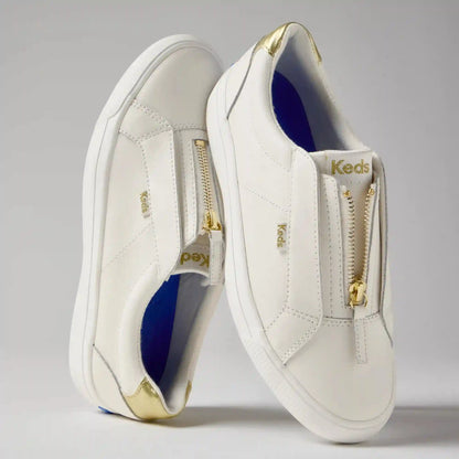 Pursuit Zip Leather Metallic Heel