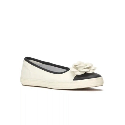Maisie Ballet Toe Cap Leather Flower Applique