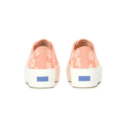 Triple Up Canvas Floral Embroidery Lace-Up