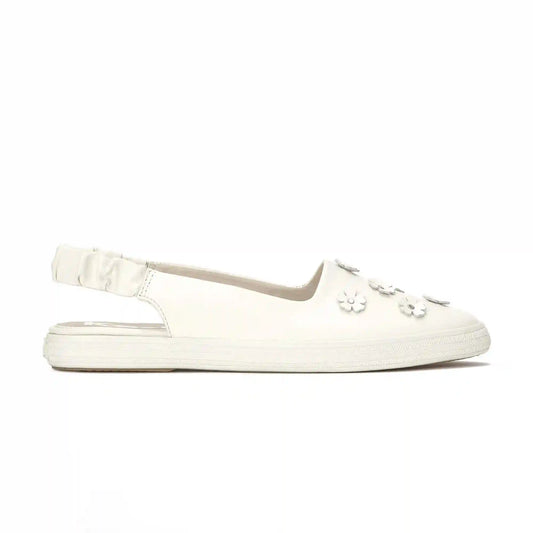 Point Slingback Leather Flowers
