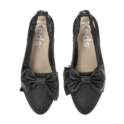 Point Slingback Leather Bow