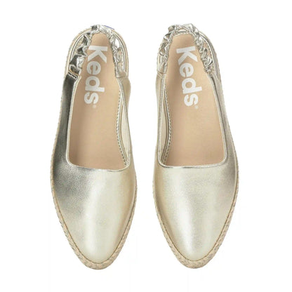 Point Slingback Metallic Leather Jute Foxing