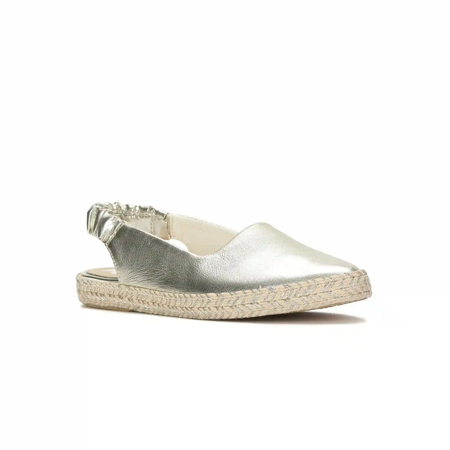 Point Slingback Metallic Leather Jute Foxing