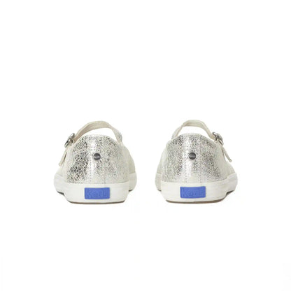 Square Toe Mary Jane Distressed Metallic Leather
