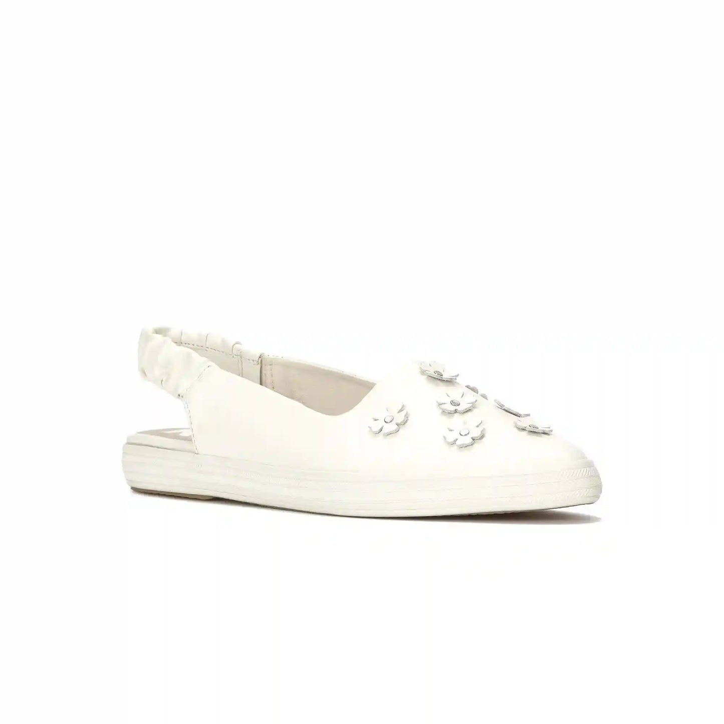 Point Slingback Leather Flowers