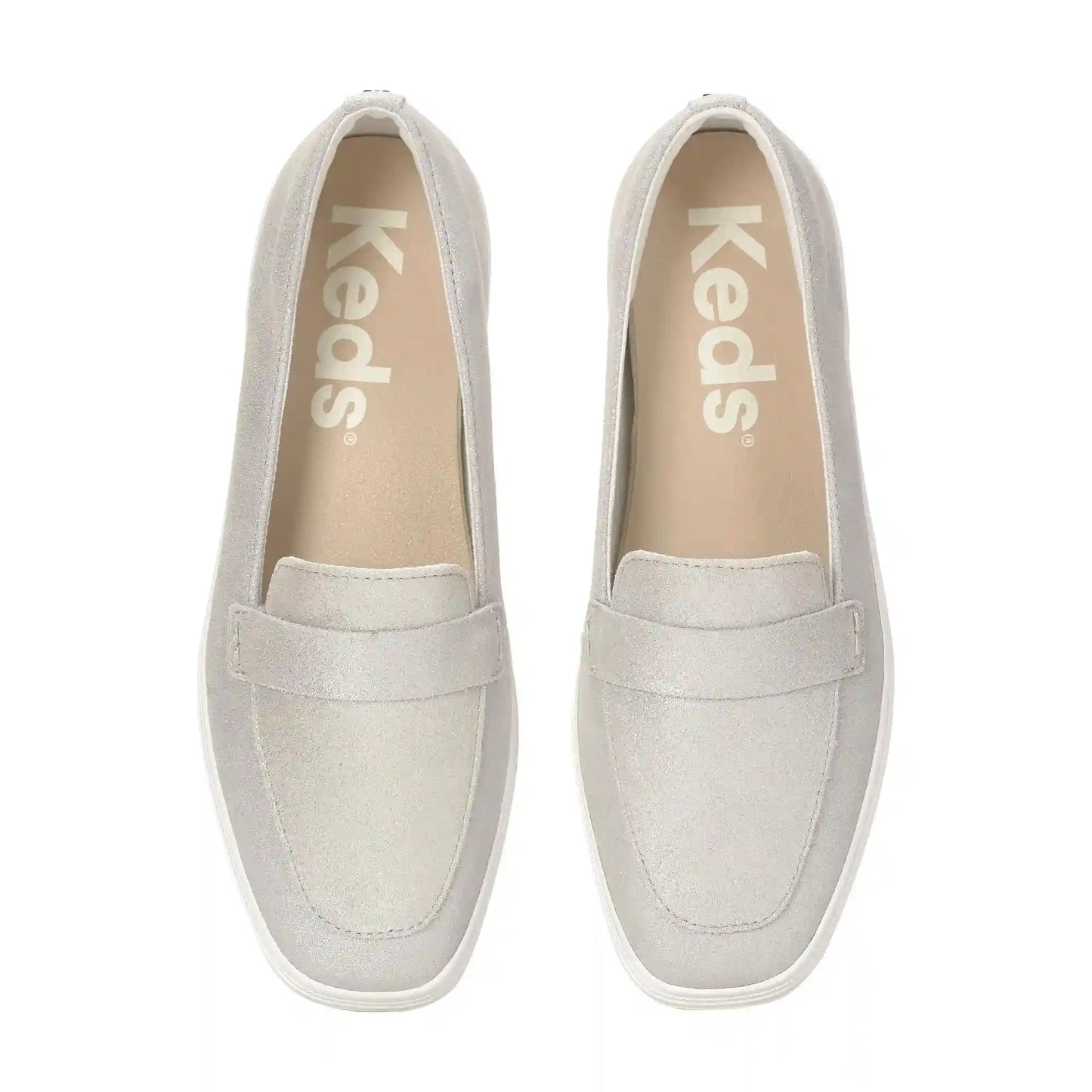 Square Toe Loafer Glitter Suede