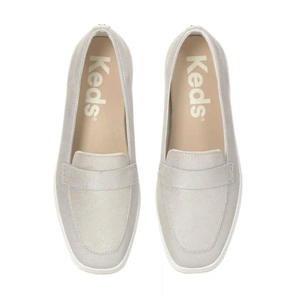 Square Toe Loafer Glitter Suede