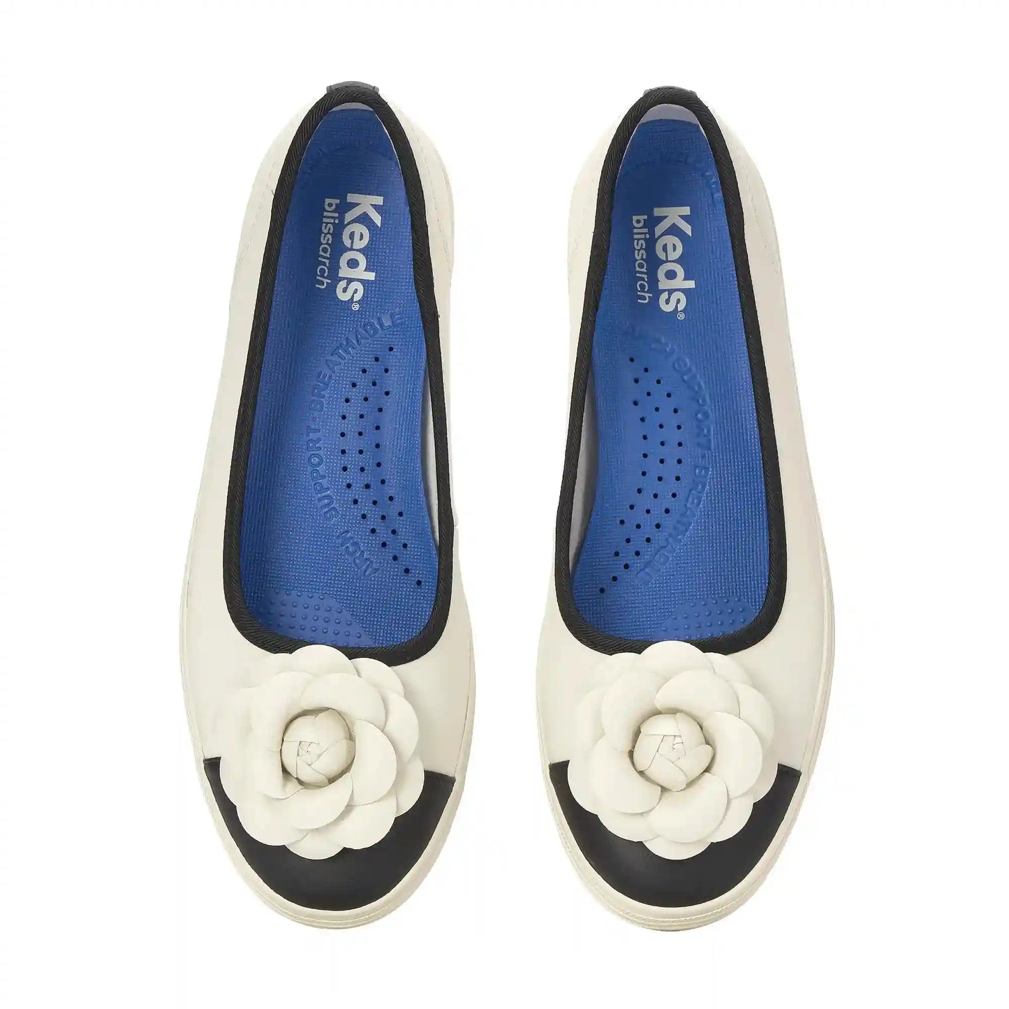Maisie Ballet Toe Cap Leather Flower Applique