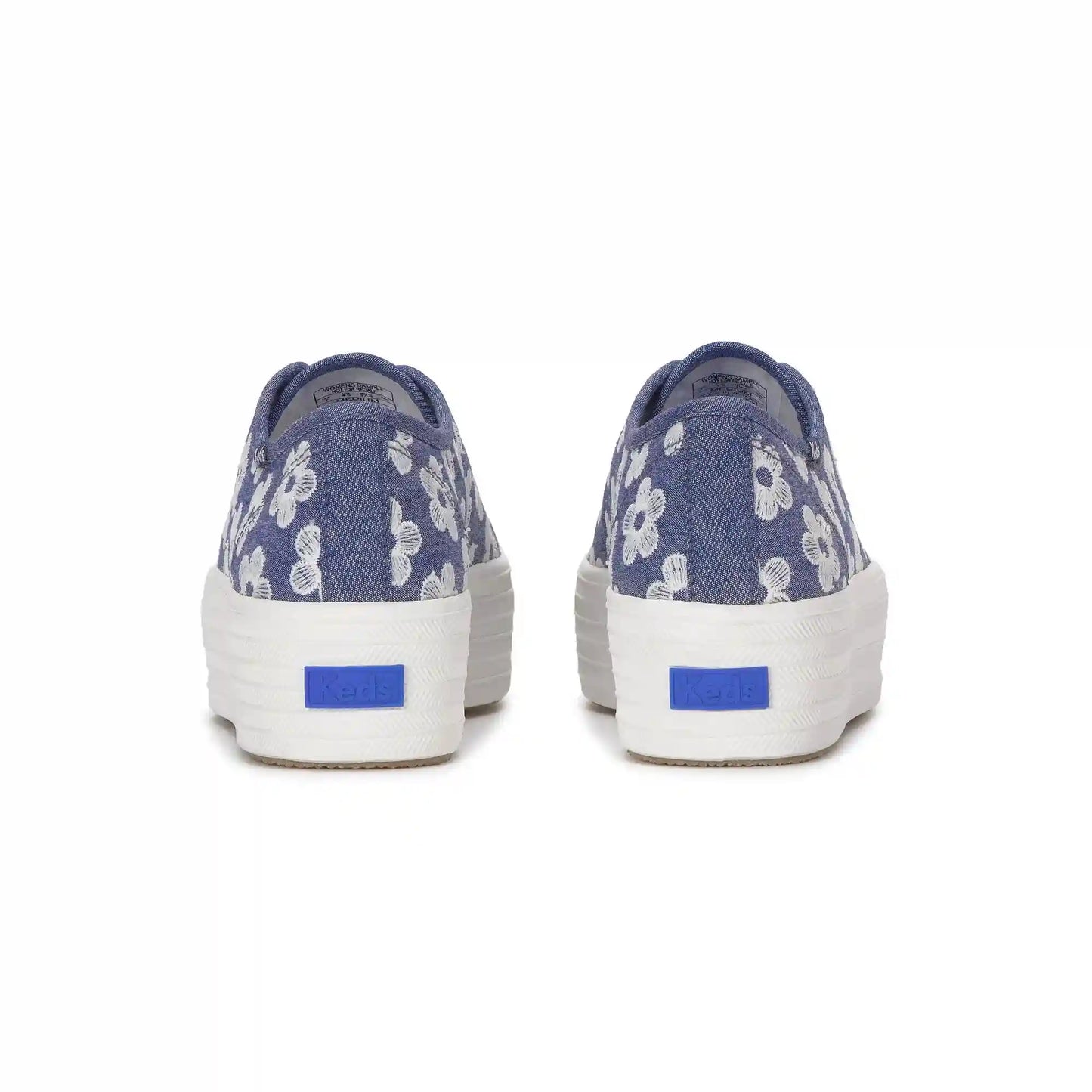 Triple Up Chambray Floral Embroidery Lace-Up
